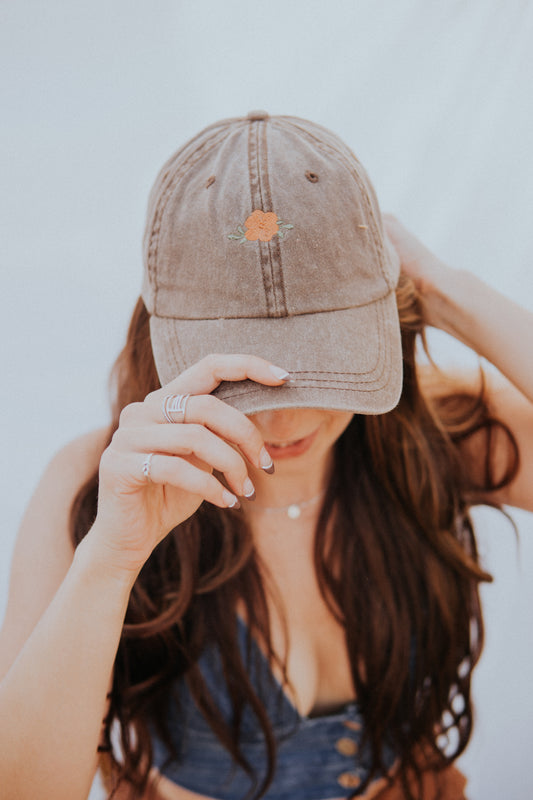 Embroidered Poppy Hat