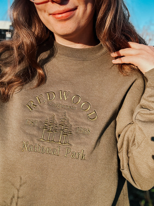 Redwood National Park Embroidered Crewneck | Unisex Sizing